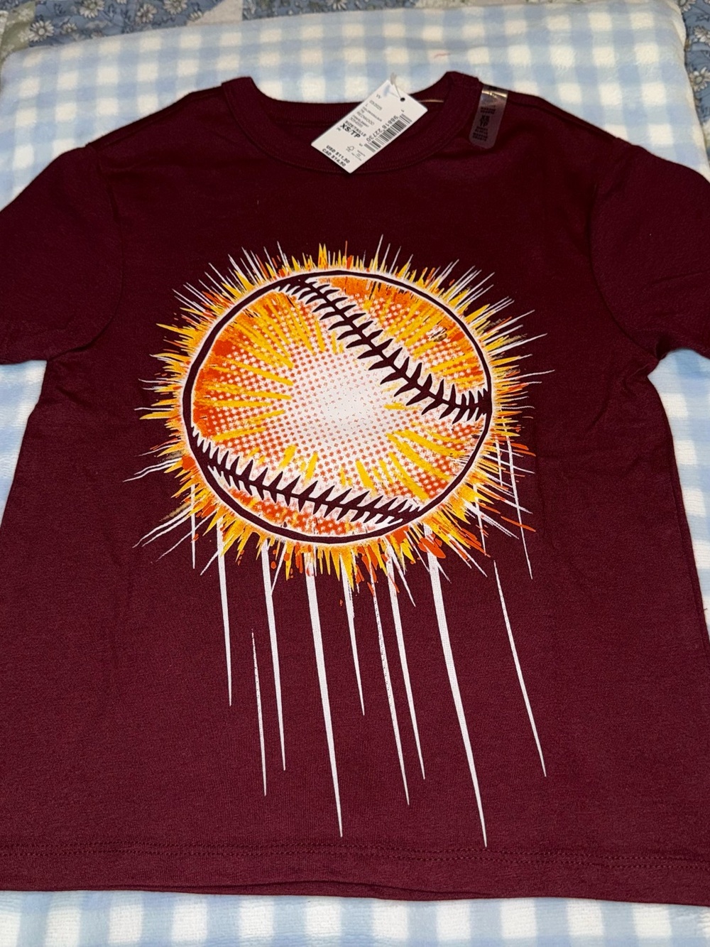The Children’s Place Boys Size XS 4 New NWT Burgundy Baseball Shirt